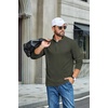 COOFANDY Mens T-Shirts Quarter Pullover Lightweight Sweatshirt Casual Shirt(Army Green)