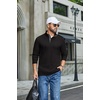 COOFANDY Mens T-Shirts Quarter Pullover Lightweight Sweatshirt Casual Shirt(Black)