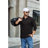 COOFANDY Mens T-Shirts Quarter Pullover Lightweight Sweatshirt Casual Shirt(Black)