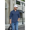 COOFANDY Mens T-Shirts Quarter Pullover Lightweight Sweatshirt Casual Shirt(Dark Blue)