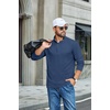 COOFANDY Mens T-Shirts Quarter Pullover Lightweight Sweatshirt Casual Shirt(Dark Blue)