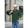 COOFANDY Mens T-Shirts Quarter Pullover Lightweight Sweatshirt Casual Shirt(Dark Green)