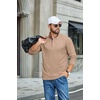 COOFANDY Mens T-Shirts Quarter Pullover Lightweight Sweatshirt Casual Shirt(Khaki)