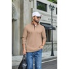 COOFANDY Mens T-Shirts Quarter Pullover Lightweight Sweatshirt Casual Shirt(Khaki)