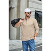 COOFANDY Mens T-Shirts Quarter Pullover Lightweight Sweatshirt Casual Shirt(Light Khaki)
