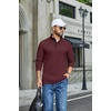 COOFANDY Mens T-Shirts Quarter Pullover Lightweight Sweatshirt Casual Shirt(Wine Red)