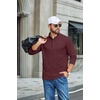 COOFANDY Mens T-Shirts Quarter Pullover Lightweight Sweatshirt Casual Shirt(Wine Red)