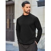 COOFANDY Mens Thermal Fleece Shirt Mock Turtle Neck Base Layer Long Sleeve Athletic Warm Undershirt(01 Black)