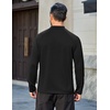 COOFANDY Mens Thermal Fleece Shirt Mock Turtle Neck Base Layer Long Sleeve Athletic Warm Undershirt(01 Black)