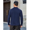 COOFANDY Mens Thermal Fleece Shirt Mock Turtle Neck Base Layer Long Sleeve Athletic Warm Undershirt(04 Navy Blue)