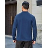 COOFANDY Mens Thermal Fleece Shirt Mock Turtle Neck Base Layer Long Sleeve Athletic Warm Undershirt(06 Navy)