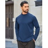 COOFANDY Mens Thermal Fleece Shirt Mock Turtle Neck Base Layer Long Sleeve Athletic Warm Undershirt(06 Navy)