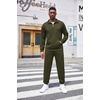 COOFANDY Men’s Tracksuit 2 Piece Quarter Zip Sweatsuit Workout Jogging Set(Army Green)