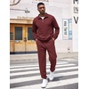COOFANDY Men’s Tracksuit 2 Piece Quarter Zip Sweatsuit Workout Jogging Set(Dark Red)