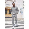 COOFANDY Men’s Tracksuit 2 Piece Quarter Zip Sweatsuit Workout Jogging Set(Light Grey)