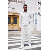 COOFANDY Men’s Tracksuit 2 Piece Quarter Zip Sweatsuit Workout Jogging Set(White)