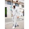 COOFANDY Men’s Tracksuit 2 Piece Quarter Zip Sweatsuit Workout Jogging Set(White)