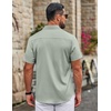 COOFANDY Mens Untucked Dress Shirts Short Sleeve Casual Button Down Shirt(Light Green)