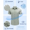 COOFANDY Mens Untucked Dress Shirts Short Sleeve Casual Button Down Shirt(Light Green)