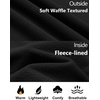 COOFANDY Mens Waffle Thermal Long Sleeve Shirts Casual Crew Neck T Shirt(All Black)