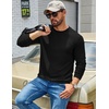 COOFANDY Mens Waffle Thermal Long Sleeve Shirts Casual Crew Neck T Shirt(All Black)