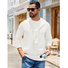 COOFANDY Mens Waffle Thermal Long Sleeve Shirts Casual Crew Neck T Shirt(All White)