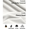 COOFANDY Mens Waffle Thermal Long Sleeve Shirts Casual Crew Neck T Shirt(All White)