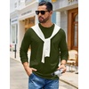 COOFANDY Mens Waffle Thermal Long Sleeve Shirts Casual Crew Neck T Shirt(Army Green)