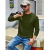 COOFANDY Mens Waffle Thermal Long Sleeve Shirts Casual Crew Neck T Shirt(Army Green)