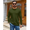 COOFANDY Mens Waffle Thermal Long Sleeve Shirts Casual Crew Neck T Shirt(Army Green)