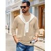 COOFANDY Mens Waffle Thermal Long Sleeve Shirts Casual Crew Neck T Shirt(Beige)