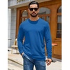 COOFANDY Mens Waffle Thermal Long Sleeve Shirts Casual Crew Neck T Shirt(Blue)