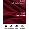 COOFANDY Mens Waffle Thermal Long Sleeve Shirts Casual Crew Neck T Shirt(Burgundy)