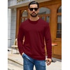 COOFANDY Mens Waffle Thermal Long Sleeve Shirts Casual Crew Neck T Shirt(Burgundy)