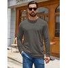 COOFANDY Mens Waffle Thermal Long Sleeve Shirts Casual Crew Neck T Shirt(Dark Grey)