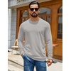 COOFANDY Mens Waffle Thermal Long Sleeve Shirts Casual Crew Neck T Shirt(Light Grey)