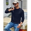 COOFANDY Mens Waffle Thermal Long Sleeve Shirts Casual Crew Neck T Shirt(Navy Blue)