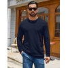 COOFANDY Mens Waffle Thermal Long Sleeve Shirts Casual Crew Neck T Shirt(Navy Blue)