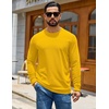 COOFANDY Mens Waffle Thermal Long Sleeve Shirts Casual Crew Neck T Shirt(Yellow)