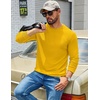 COOFANDY Mens Waffle Thermal Long Sleeve Shirts Casual Crew Neck T Shirt(Yellow)