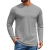 COOFANDY Men’s Long Sleeve T-Shirt Cotton Blend T Shirts Casual Crew Neck Basic Tee Soft Classic Regular Fit Tshirts(Light Gray)