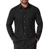 COOFANDY Mens Oxford Shirt Cotton Long Sleeve Regular-Fit Dress Shirt Wrinkle Free Casual Button Down Shirts(Black)