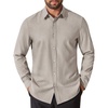 COOFANDY Mens Oxford Shirt Cotton Long Sleeve Regular-Fit Dress Shirt Wrinkle Free Casual Button Down Shirts(Khaki)