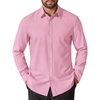 COOFANDY Mens Oxford Shirt Cotton Long Sleeve Regular-Fit Dress Shirt Wrinkle Free Casual Button Down Shirts(Light Pink)