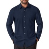 COOFANDY Mens Oxford Shirt Cotton Long Sleeve Regular-Fit Dress Shirt Wrinkle Free Casual Button Down Shirts(Navy Blue)
