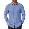 COOFANDY Mens Oxford Shirt Cotton Long Sleeve Regular-Fit Dress Shirt Wrinkle Free Casual Button Down Shirts(Sky Blue)