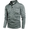 COOFANDY Men’s Quarter Button Pullover Sweater Mock Neck Thermal Fleece(Forest Green)