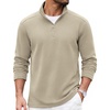 COOFANDY Mens Quarter Zip Pullover Casual Mock Neck Sweatshirt Premium Cotton Long Sleeve Shirts(Moon Grey)