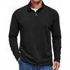 COOFANDY Mens Quarter Zip Pullover Sweater Mock Neck Sweatshirt Casual Polo(A-black)