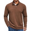 COOFANDY Mens Quarter Zip Pullover Sweater Mock Neck Sweatshirt Casual Polo(Brown)